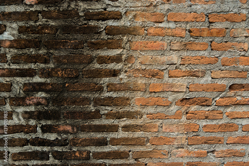 Old red brick wall texture for background