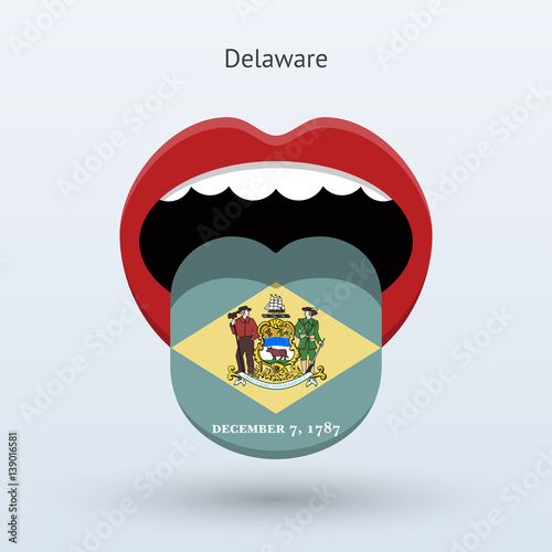 Electoral vote of Delaware. Abstract mouth.