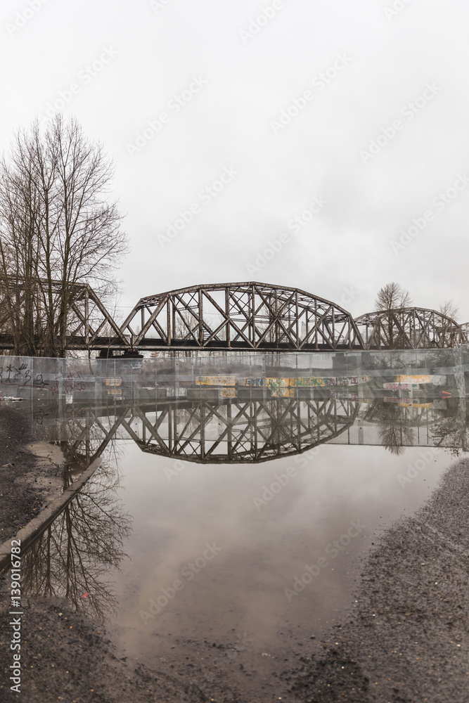 Railway Bridge Reflecting in Water Railway Bridge Reflecting in Water