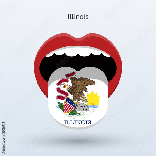 Electoral vote of Illinois. Abstract mouth.