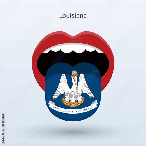 Electoral vote of Louisiana. Abstract mouth.
