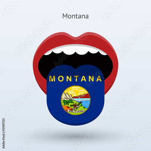 Electoral vote of Montana. Abstract mouth.
