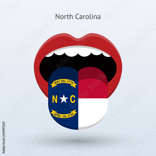 Electoral vote of North Carolina. Abstract mouth.