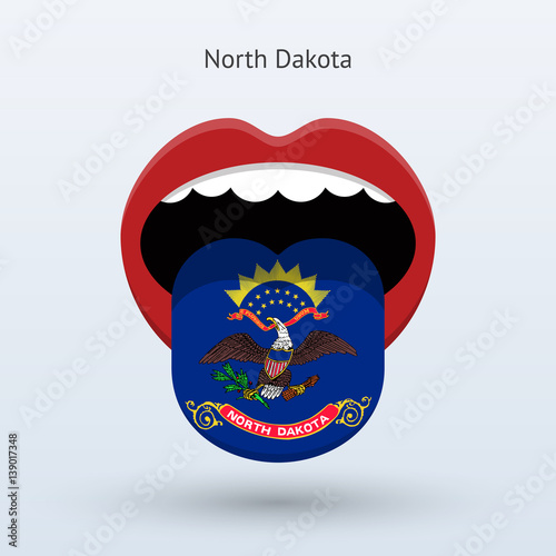 Electoral vote of North Dakota. Abstract mouth.