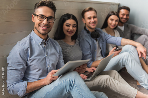 Young people with gadgets