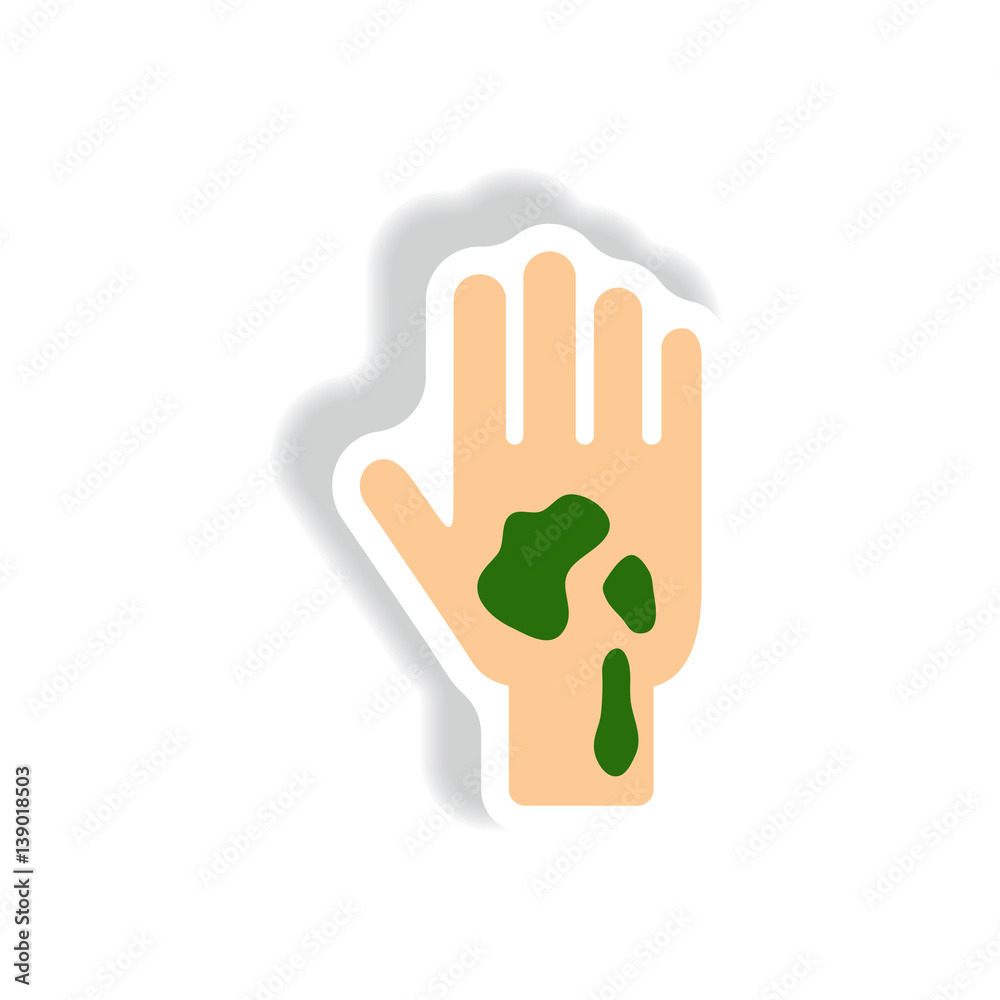 Vector paper sticker various symptoms of Malaria on the human Vector paper sticker various symptoms of Malaria on the human