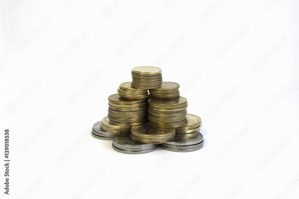 stack of coins, a pyramid scheme concept stack of coins, a pyramid scheme concept