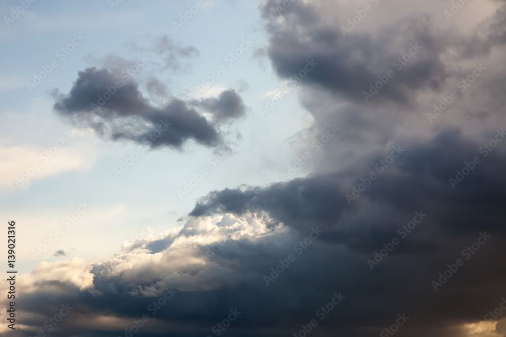 Natural background: dramatic stormy sky