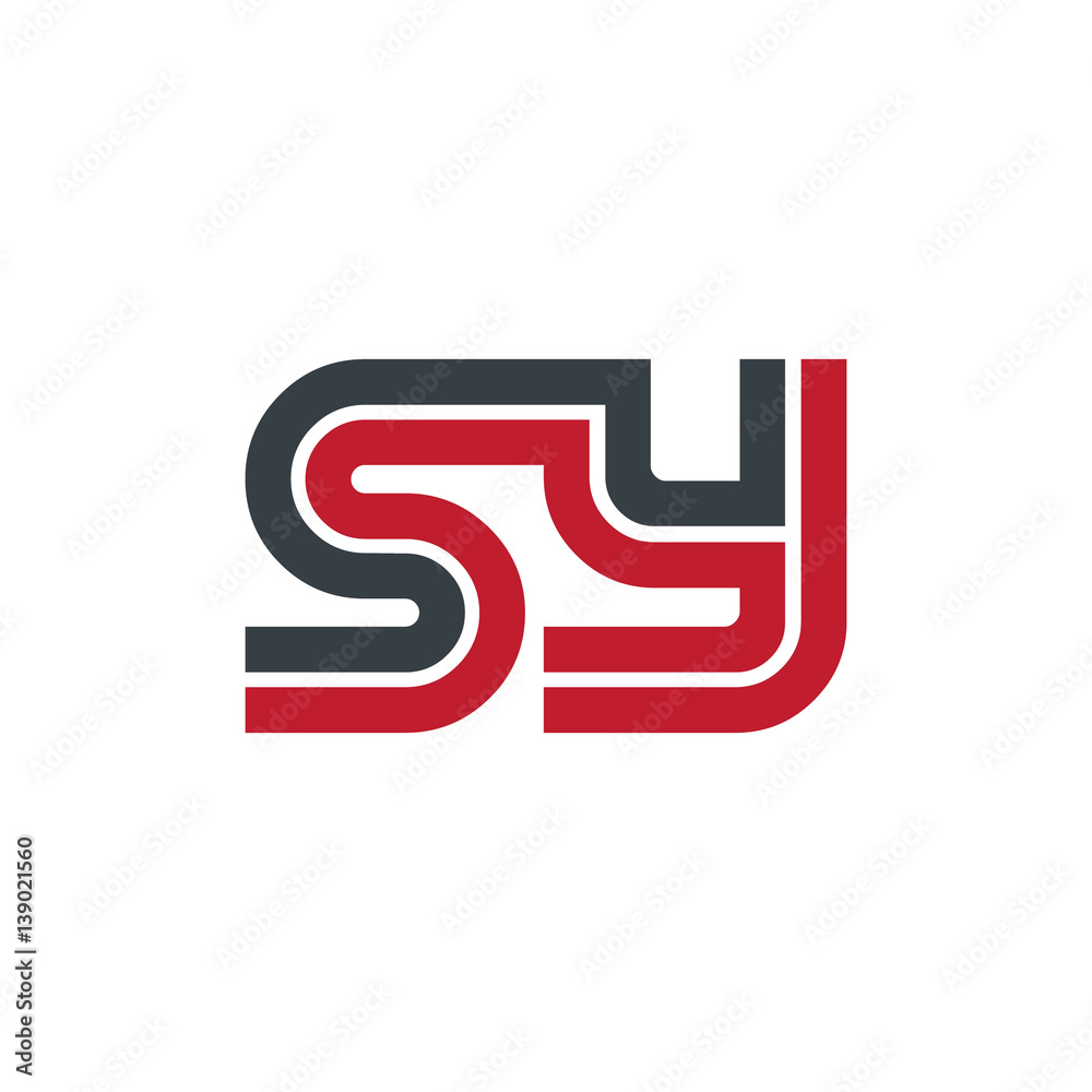 Initial Letter SY Linked Design Logo Initial Letter SY Linked Design Logo