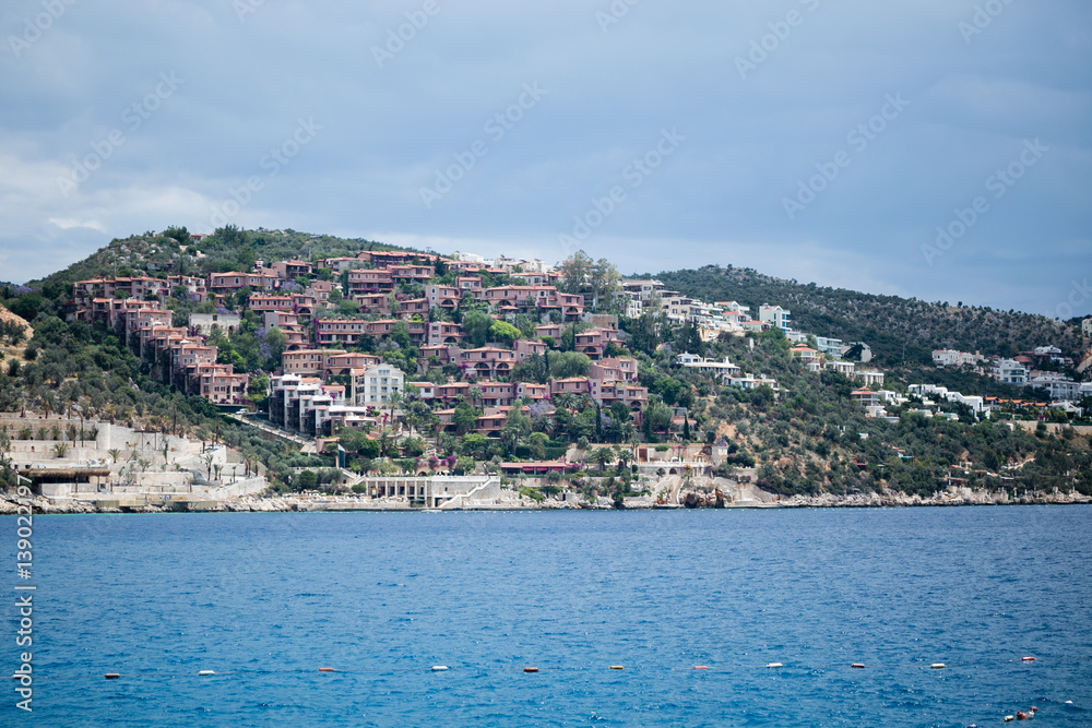Residential complexes located on hills of Kalkan Turkey