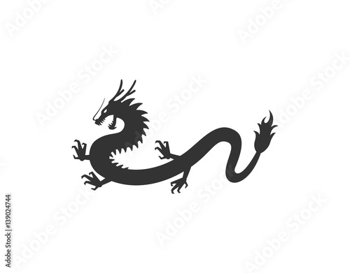 Dragon logo, dragon vector, gold, silhouette