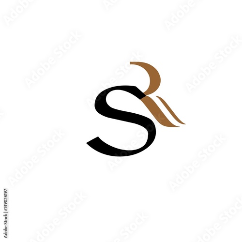 initial letter SR black and brown color logo vector