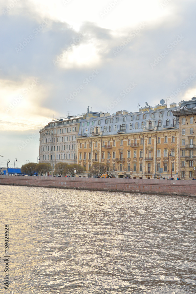 View of Mytninskaya quay on Petrograd side.
