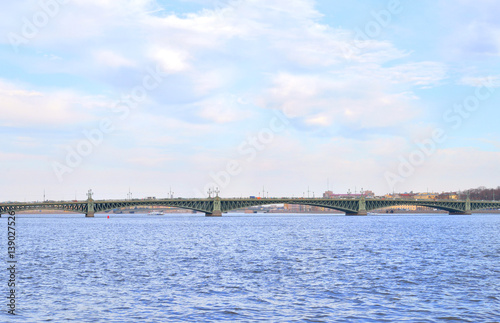 Trinity Bridge and Neva River. © konstan