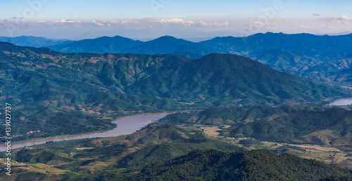 View from Doi Pha Tang viewpoint ,Chiang Rai province in Thailand.  beautiful location © nipastock