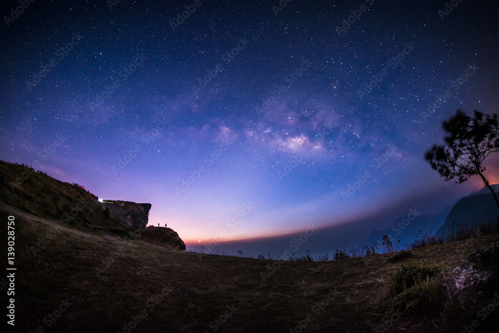 Milky Way galaxy, on the mountains.at Phu chi fa Chiang Rai, Thailand. Milky Way galaxy, on the mountains.at Phu chi fa Chiang Rai, Thailand.