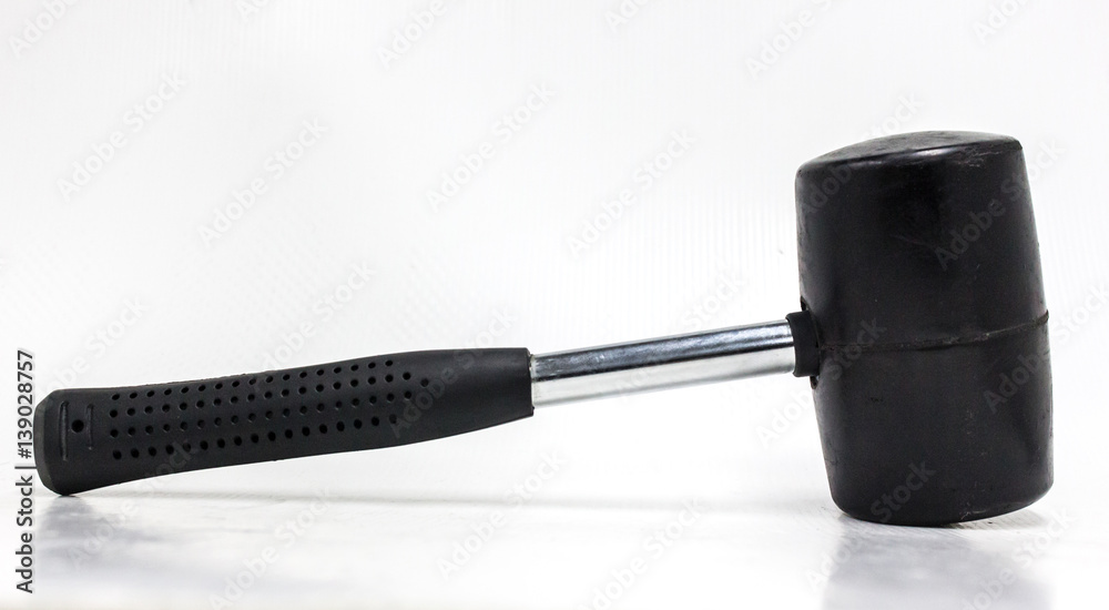 Fototapeta premium Hammer rubber on white background