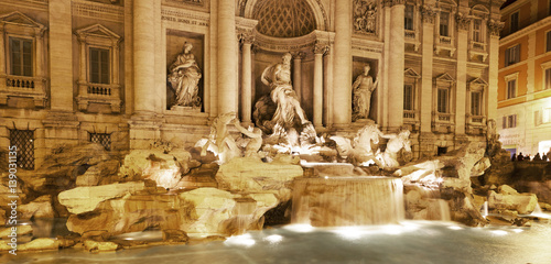 Trevi Fountain, Night, Rome, Italy