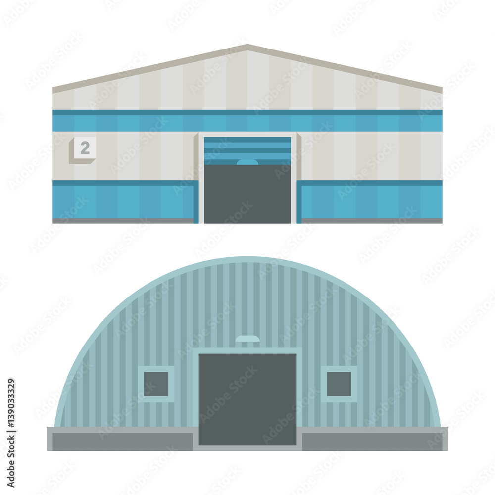Warehouse logistic buildings vector illustration. Warehouse logistic buildings vector illustration.