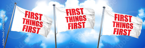 Φωτογραφία first things first, 3D rendering, triple flags