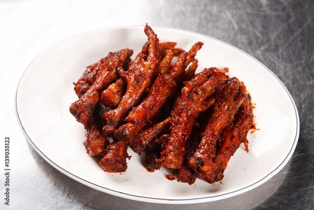 dakbal is korean style pub food Spicy chicken feet dakbal is korean style pub food Spicy chicken feet