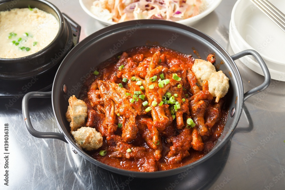 dakbal is korean style pub food Spicy chicken feet dakbal is korean style pub food Spicy chicken feet