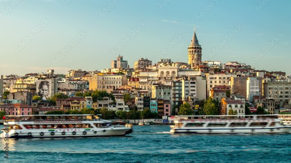 Istanbul. Golden horn. Panoramic view of Galata tower and Beyoglu district. Istanbul. Golden horn. Panoramic view of Galata tower and Beyoglu district.