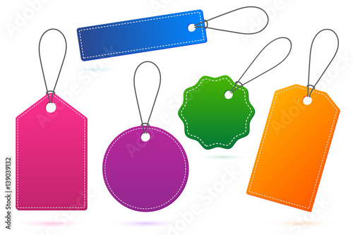 Set of colourful price tags...