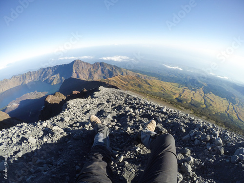 mountain summit track person of view pov