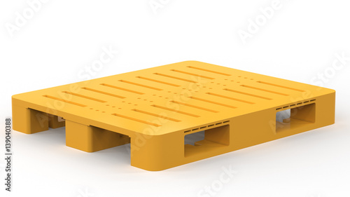 Schilderij op canvas yellow plastic pallet
