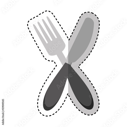 knife and fork kitchen cutlery isolated icon vector illustration design