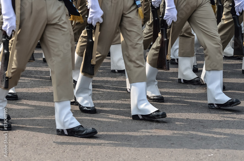 Soldiers Marching In An Army Parade