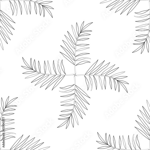 Seamless palm branch pattern, mandala, wrapping, wallpaper