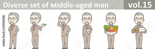Diverse set of middle-aged man, EPS10 vol.15