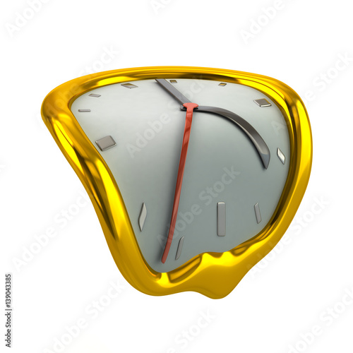 Golden melting clock icon