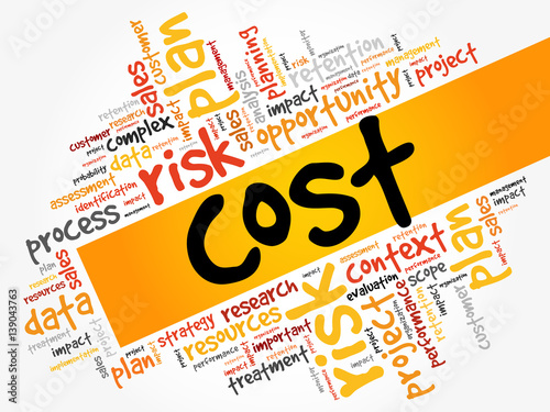 Cost word cloud, business concept