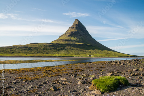 Scenic Kirkjufell mountain in Iceland photo