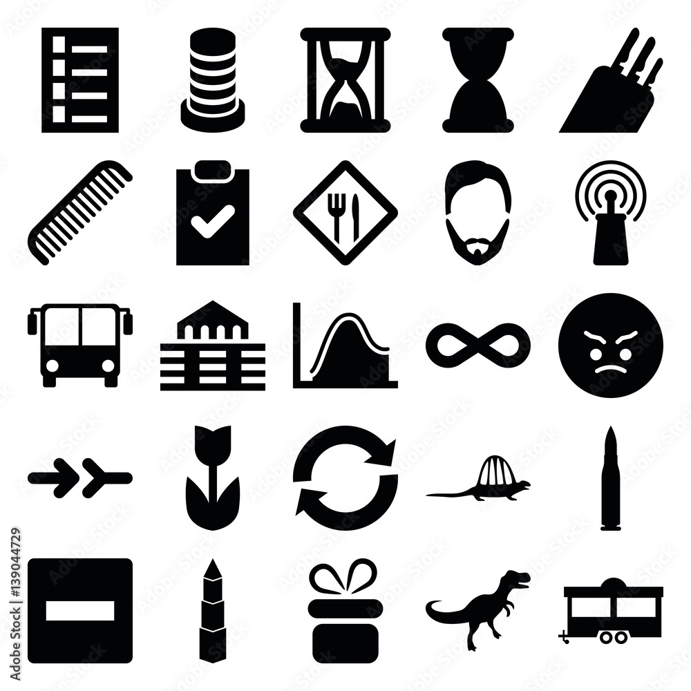 Set of 25 set filled icons
