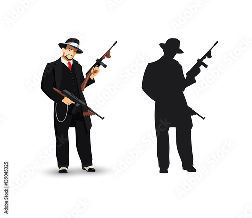 Mafia Gangster isolated ilustration