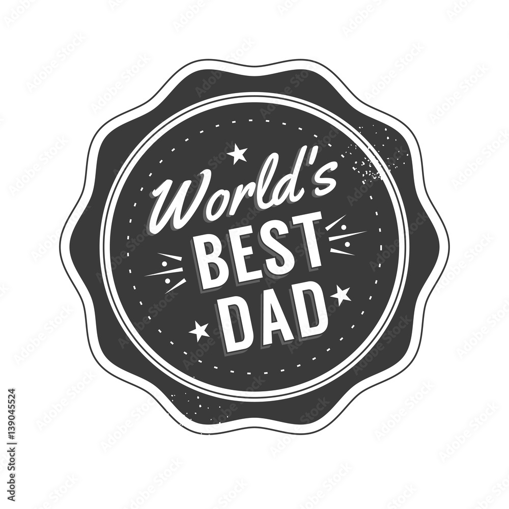 Isolated Happy fathers day quotes on the white background. World s best dad. Congratulation label, badge vector. Mustache, stars elements for your design Isolated Happy fathers day quotes on the white background. World s best dad. Congratulation label, badge vector. Mustache, stars elements for your design