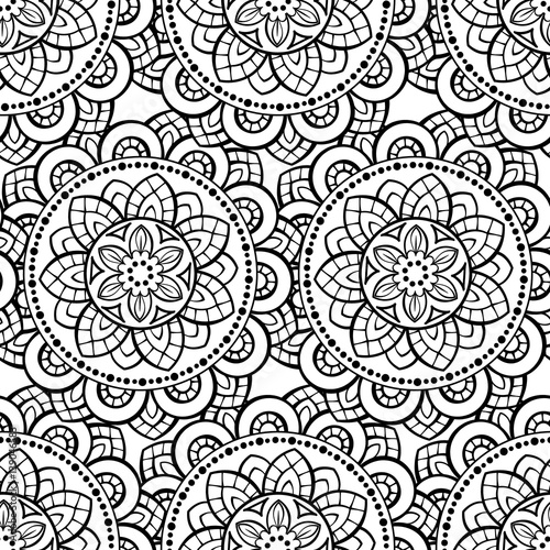 Ethnic decorative ornamental mandalas seamless pattern