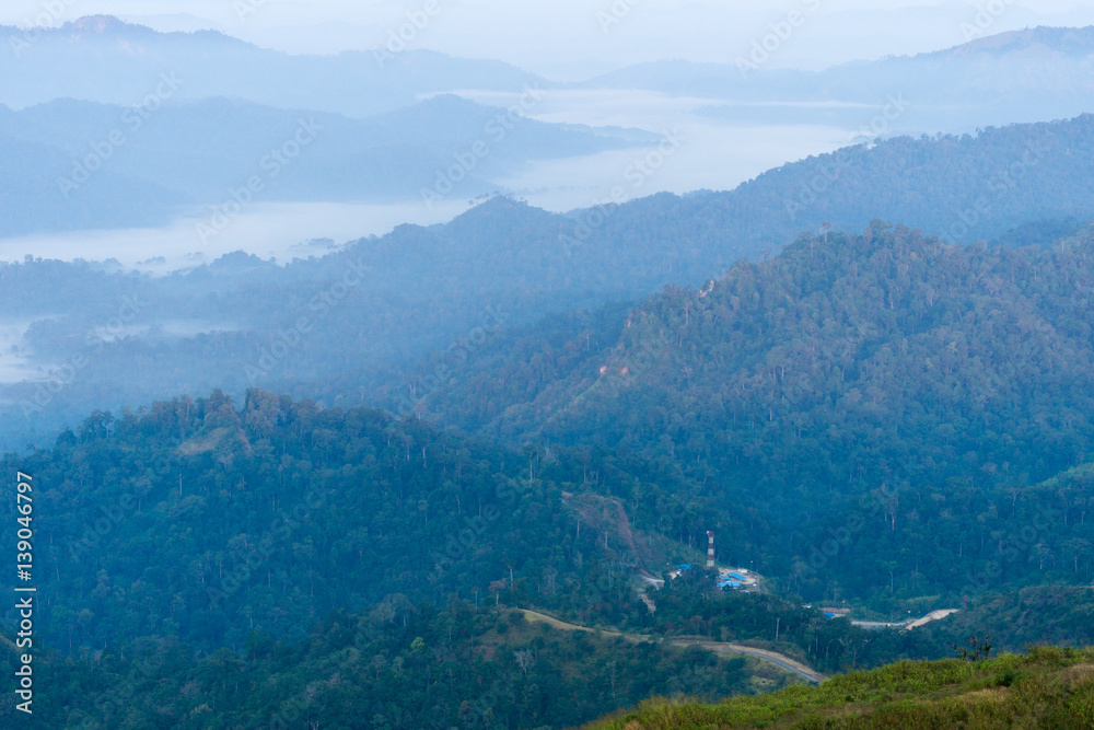 Misty valley, Thailand.