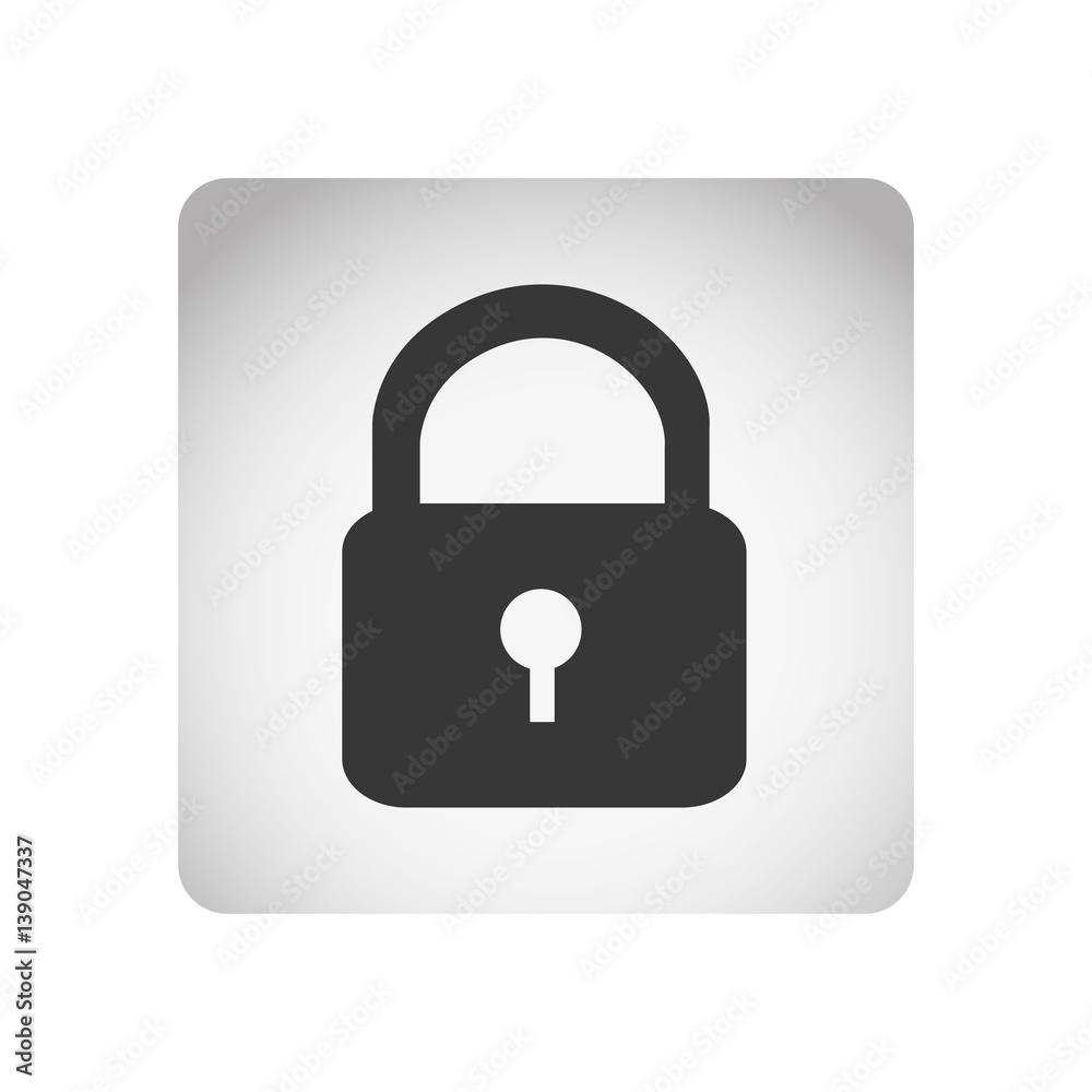 monochrome square frame with silhouette padlock vector illustration monochrome square frame with silhouette padlock vector illustration