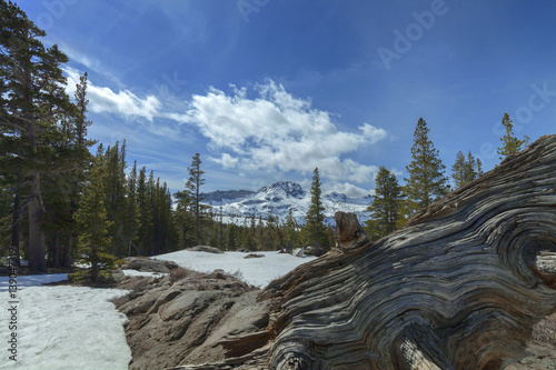 Carson Pass Winter - Afternoon clouds over Sierra Nevada on the pacific crest trail. photo