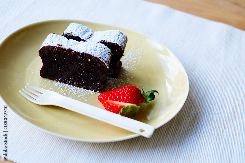 Chocolate cakes with strawberry