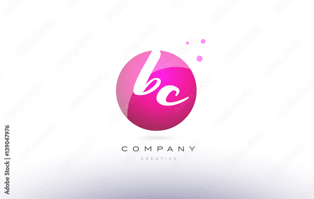 bc b c sphere pink 3d hand written alphabet letter logo bc b c sphere pink 3d hand written alphabet letter logo