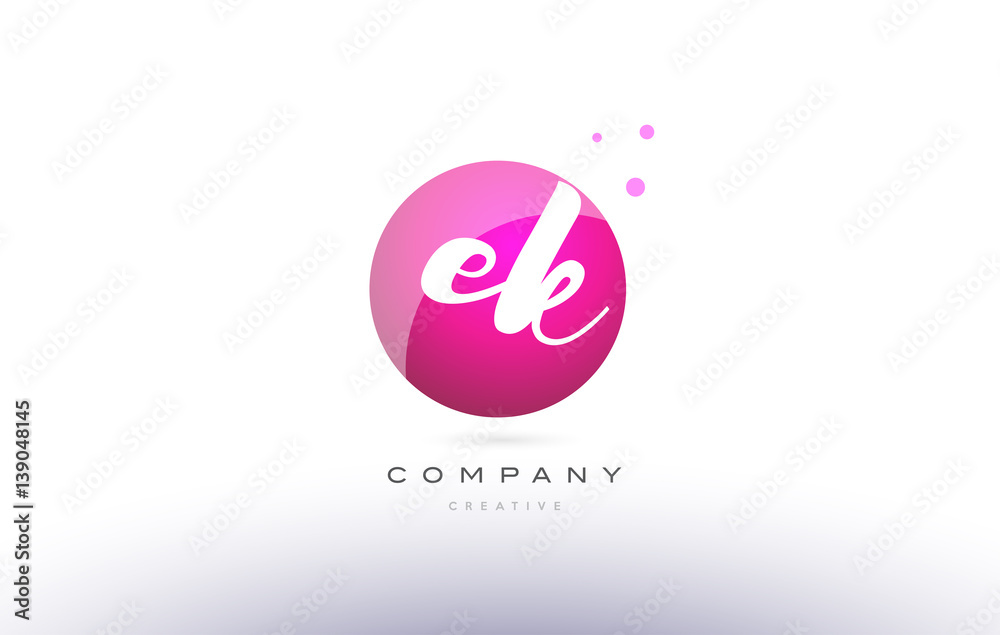ek e k sphere pink 3d hand written alphabet letter logo ek e k sphere pink 3d hand written alphabet letter logo