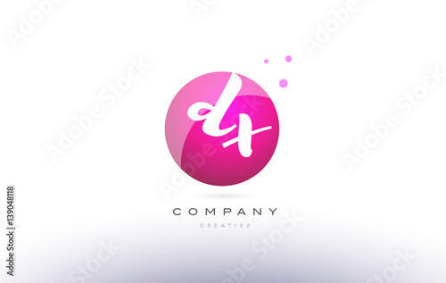 Free Download dx d x  sphere pink 3d hand written alphabet letter logo - GFXLoad