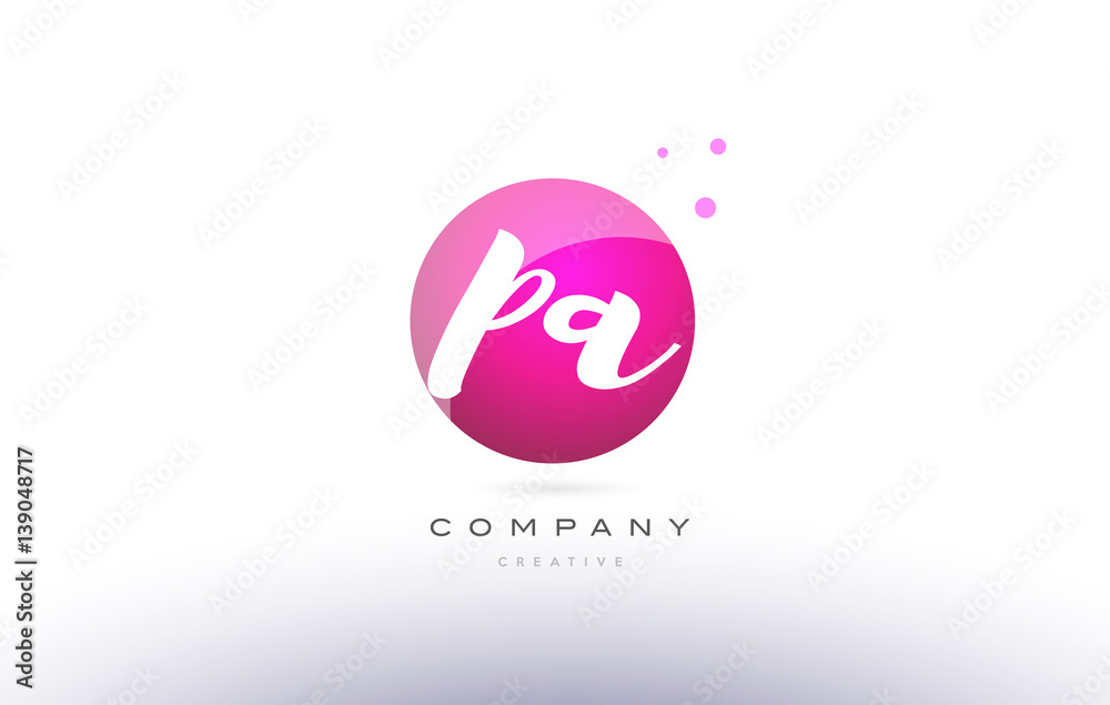 pa p a sphere pink 3d hand written alphabet letter logo Stock Vector ...