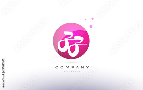 zz z sphere pink 3d hand written alphabet letter logo